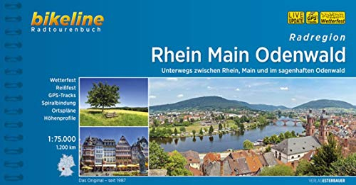 Rhein Main Odenwald: Unterwegs zwischen Rhein, Main und im sagenhaften Odenwald. 1:75.000, 1.200 km, wetterfest/reißfest, GPS-Tracks Download, LiveUpdate (Bikeline Radtourenbücher)