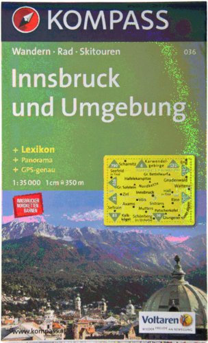 Innsbruck und Umgebung: Wander-, Rad- und Skitourenkarte. Mit Panorama, GPS-genau. 1:35.000