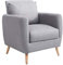 CLP Polstersessel TILGARD mit Armlehnen und Stoffbezug I Belastbarer Loungesessel mit Holzbeinen, Farbe:grau