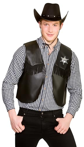 Wicked Costumes Adult Black Cowboy/Sheriff Waistcoat Fancy Dress Accessory