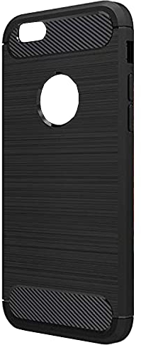 NEW'C Hülle Kompatibel mit iPhone 6/6s (4,7 Zoll) in Schwarz mit Aufprallschutz und Kohlefasereffekt (Silikon Gel TPU, Flexibel) Handyhülle