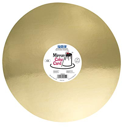 PME Mirror Cake Card Round-Metallic Gold-Pack of 3,30cm/12 Inch