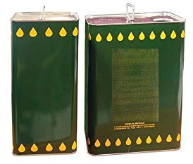 LATTA CONTENITORE TANICA RECIPIENTE OLIO LAMIERA DA LT 5 COMPLETO DI TAPPO