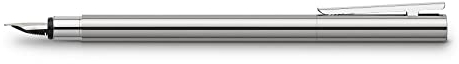 Faber-Castell 342003 - Füller Neo Slim Edelstahl, Federbreite B, silber glänzend