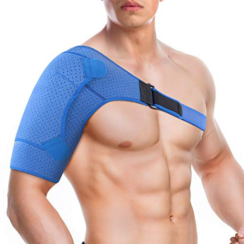 Soutien d'Épaule de Compression Epaulière Sangle Réglable pour Homme et Femme, Bandage Épaule pour Manchette de Rotateur Blessure, Soulagement de la Douleur, L'épaule Gauche ou Droite, L