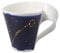 Villeroy & Boch - NewWave Stars Mug with Handle, Beautifully Shaped Cup with Pisces Design, Premium Porcelain, Dishwasher Safe, White/Blue, 300 ml