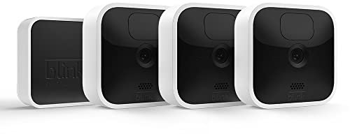 Blink Indoor | Wireless, HD security camera with two-year battery life, motion detection, two-way audio, Alexa enabled, Blink Subscription Plan Free Trial | 3-Camera System