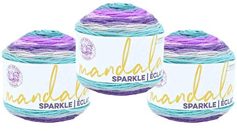 Lion Brand Yarn Mandala Sparkle Garn, Aquila, 3 Stück