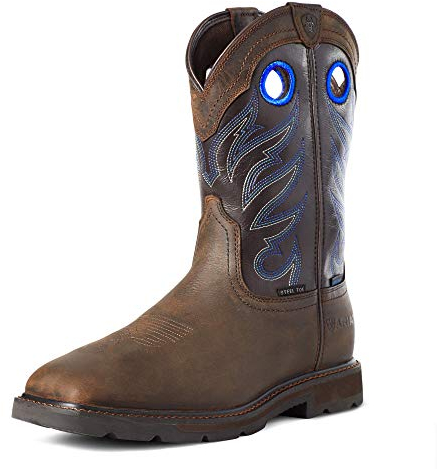 ARIAT Groundwork-Stivali da Lavoro Impermeabili con Punta in Acciaio, Western Uomo, Marrone Scuro, 44.5 EU Larga