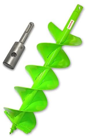 WERHE® Profi Bohrer Starker Stahl, Erdbohrer für bohrmaschine 250 mm Doppel-Welle extrem robust mit SDS Plus Adapter - Pfahlbohrer Brunnenbohrer präzise Bohrspitze.