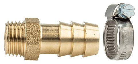 tecuro Sauger Schlauchtülle Ø 51 mm x 1 1/2 Zoll AG und W4 Schlauchschelle 50-70 mm