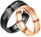 Aotiwe Eheringe Set, Geschenk Beste Freundin Personalisiert mit Graviert Her Demon and His Angel Edelstahl Rosa Gold Schwarz W 60 &M 57