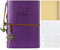 Leder Notizbuch, Vintage-Skizzenbuch, nachfüllbares Tagebuch, Leere Seiten, Ordnertaschen, Reisetagebuch Geschenke für Erwachsene, Mädchen, Jungen, A5, Violett