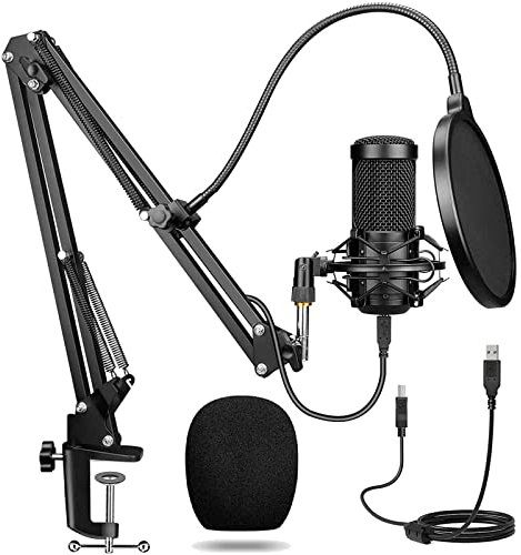 Enocos Microphone USB à condensateur cardioïde pour jeux, streaming, podcasting, YouTube, enregistrement