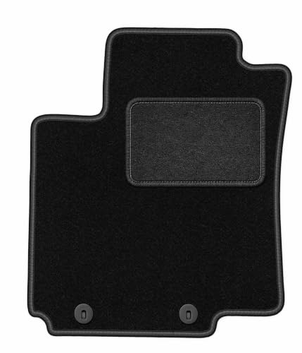 Velours-Fahrermatte passend für Kia Rio III UB 2011-2017, Schwarz, LUX | passend für Schrägheck; Velours-Teppich (Polypropylen), ca. 6,5 mm; rutschfest, runde Befestigungen (Typ HK)