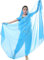 ZLTdream Damen indischer Bauchtanz-Schal Schleier 2,2 x 1,2 m für Halloween-Raven-Kostüm, Chiffon, hellblau, Einheitsgröße