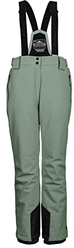 Killtec Damen Ksw 249 Wmn Pnts Funktionshose Skihose mit abnehmbaren Tr gern Kantenschutz und Schneefang, Grüngrau, 38 EU