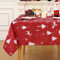 JOLLYTOP Tischdecke Rot Weihnachten Tisch Dekoration Wasserabweiseind Tischdecke mit Hirsh Druck Tischtuch Abwaschbar Tafeldecke für Küche,137x137cm