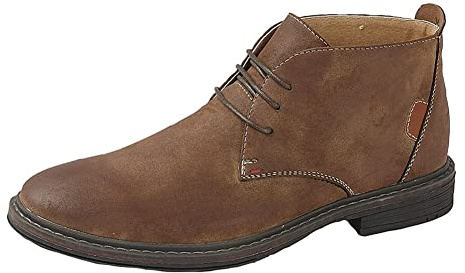 Goor Mens 3 Eyelet Synthetic Nubuck Fashion Dessert Boots - Tan - 12 UK