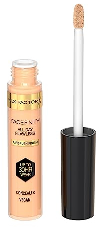 Max Factor Facefinity All Day Flawless Concealer, Flüssigkorrektor, vegane Formel, hält bis zu 30 Stunden - 010, 7,8 ml
