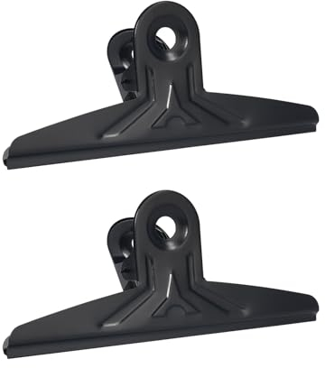 Extra Großer Bull Clip 2 Stück 8.7 Zoll/22cm Klammern,Klammern für Tüten,Extra Große Bulldogge Büroklammern Papierklammern,Verschlussclips Schwarzer Edelstahl Büroklammern
