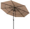 GOPLUS Parasol de Jardin Exterieur à 3 Niveaux, avec Évents Doubles, 3M Parasol Inclinable avec Poteau en Métal et 8 Baleines Solides, Grand Parasol pour Jardin, Plage, Base Non Incluse(Brun)