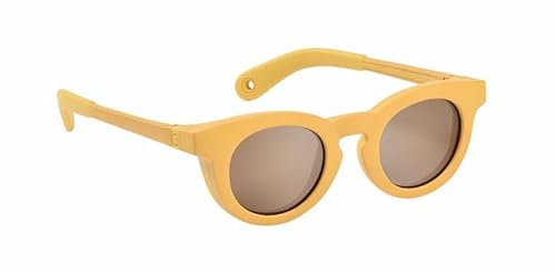 BÉABA, Gafas de Sol para Bebé 9-24 Meses, Protección 100% UV - CAT 3, Protección Lateral, Confort Óptimo, Patillas Ajustables 360°, Adaptables a la Vista, Colección Retro Delight Honey