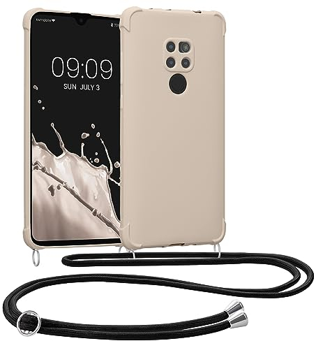 kwmobile Necklace Case kompatibel mit Huawei Mate 20 Hülle - Cover mit Kordel zum Umhängen - Silikon Schutzhülle Creme