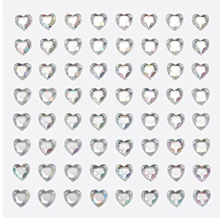 sourcing map 256Stk Herz Strass 6mm Selbstklebende Edelsteine Aufkleber Schmuck Sticker für Valentinstag Kosmetik Kunst und Handwerk Basteln Schmuck Herstellung Weiß