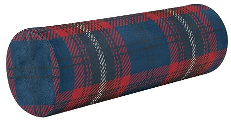 Blau Rot Schottische Tartan Plaid Plüsch Nackenrolle Kissen Schlafen Runde Kissen Schaum Zylinder Kissen Zylindrische Kissenbezüge