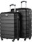 COOLIFE Koffer Premium Koffer Hartschalenkoffer Trolley Rollkoffer Reisekoffer Kofferset Handgepäck mit TSA-Schloss und 4 Rollen (Mondnacht schwarz, Set-2tlg(M + L))