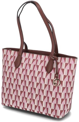 L.Credi Damen Schultertasche/Shopper Madeline Braun-Bunt Kunstleder Vegan, 99-Ohne Größen:-, Color:braun-Kombi