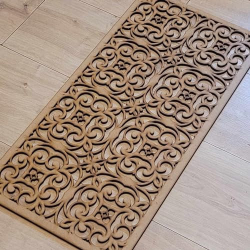 gothic flourish trellis grate Pattern Screen Radiator Cabinet wall Decorative Screening-grille- Perforated MDF panel (1200x600mm) 0157 (6mm thick MDF)