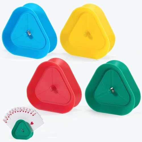 Cheerhom 4 Porta Carte da Gioco, Porta Carte per Bambini, Porta Carte da Gioco, Porta Carte da Gioco Triangolare, Porta Carte da Gioco per Anziani e Bambini