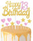 Gold Pink 13th Birthday Cake Topper, Girls 13th Birthday Decorations, Glitter Heart Stars Cake Toppers, Personalised Happy Birthday Cake Cupcake Toppers for Women Girls Baby Birthday Party Supplies