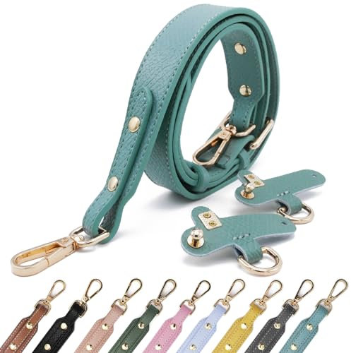 Taschenriemen Leder Taschengurt Henkel Schwarz Gold Ledergurt Taschengurte Zum Wechseln Taschenband Umhängegurt für Longchamp aquamarin