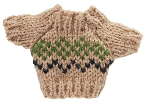 Miniaturen für Puppenhäuser und Wichtelstuben oder Geschenkgutscheine · DIY Miniwelt · Mini-Pullover 3,5 x 5 cm, Natur-Gemustert