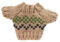 Miniaturen für Puppenhäuser und Wichtelstuben oder Geschenkgutscheine · DIY Miniwelt · Mini-Pullover 3,5 x 5 cm, Natur-Gemustert