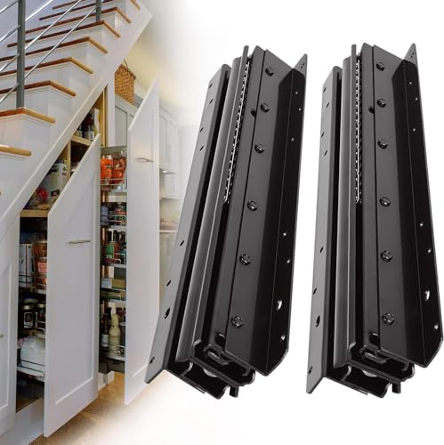 Schwerlastauszug,Schubladenschienen,Sschubladenauszug,2PCS Schubladenschienen 400-900mm 3 Falten Doppelte Reihen von Stahlkugeln reibungsloses Schieben 120 KG Tragkraft für Schubladen