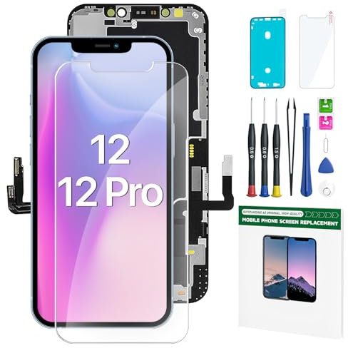 YOXINTA pour Ecran iPhone 12 et 12 Pro 6.1'' LCD Complet Replacement, Tactile 3D Numériseur Assemblage Complet pour Modèle A2172,A2402,A2404,A2403,A2341,A2406,A2408,A2407