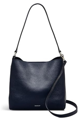 RADLEY London Henrietta Place Medium Open Top Shoulder Bag for Women, in Ink Soft Grained Leather with Grab Handles