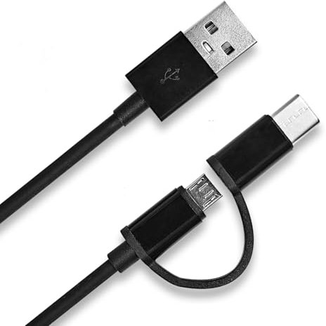 2 in 1 Charger Cord Replacement for All Amazons Kindle Fire HD 6 7 8 10, Paperwhite, Galaxy, Kids E-Reader Tablet Micro USB Type C Charging Cable