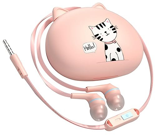 HOMSFOU Auricolari Ear Cavo Cuffie Auricolari Ergonomiche in Ear Resistenti Cuffie Portatili Microfono Per Telefono Per Palestra Guida e Viaggi