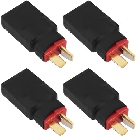 EMSea 4-teiliger Batterieadapter RC-Anschluss Kompatibel mit T-R-X-Buchse auf T-Stecker Geeignet für RC-LiPo-Akku ESC-Ladegerät Drohne Auto Boot