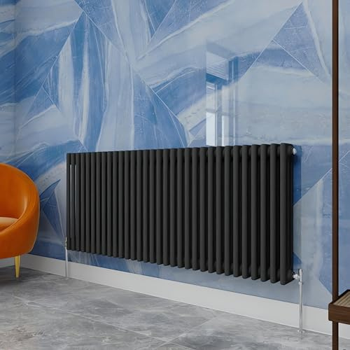 Traditional Household Cast Iron Radiator，Anthracite Horizontal 600X1460mm 3 Column Suitable for Multi-Room Central Heating