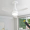 JDONG Weiß Deckenventilator mit Beleuchtung Ø 62CM Leise Deckenventilator mit Fernbedienung 3 Farbtemperatur und 3 Geschwindigkeiten Deckenlampe mit Ventilator Timer Deckenlampe für Schlafzimmer