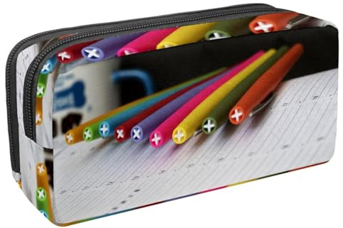 VAPOKF Federmäppchen, Schüler-Schreibwaren-Tasche für Teenager, Jungen, Mädchen, Schule, Bürobedarf, farbiger Kugelschreiber, multi, 2.3x8.2x3.9in/6x21x10cm, Taschen-Organizer