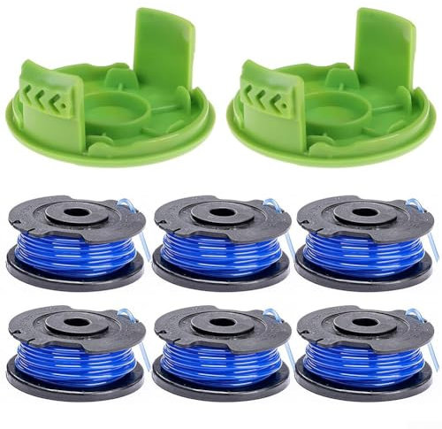 Zeroupshop Bobine de fil de rechange 1,65 mm de long pour coupe-bordures Greenworks 24 V G24LT, G24LTK2, G24LT30M, G24LT30MK2 (6+2)