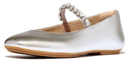 Fitflop Women's Delicato Pearls-and-Crystal Leather Ballet FlatsBallet Flat