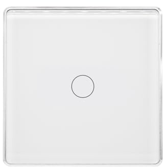 LOUYSGEN Lichtschalter,Kein Neutralleiter,Kein Wlan,Weiß,1 Gang | 2-Wege,2,5D-Aluminiumrahmen Aus Gehärtetem Glas,1000 W,86 X 86 X 33 MM